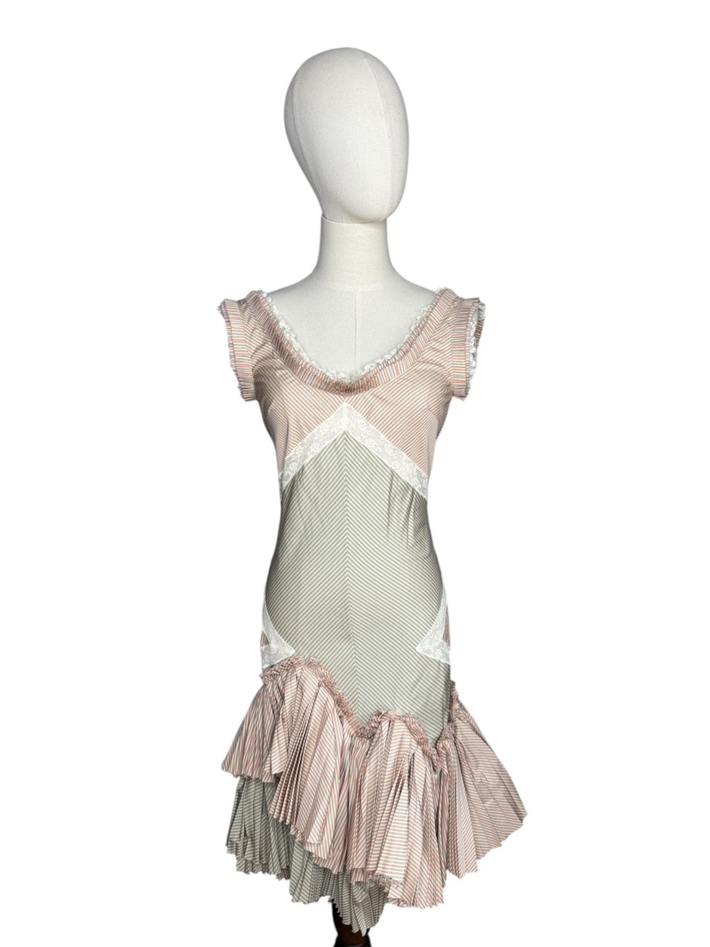Alexander McQueen SS 2005 "It's Only A Game" Cotton and Lace Dress.